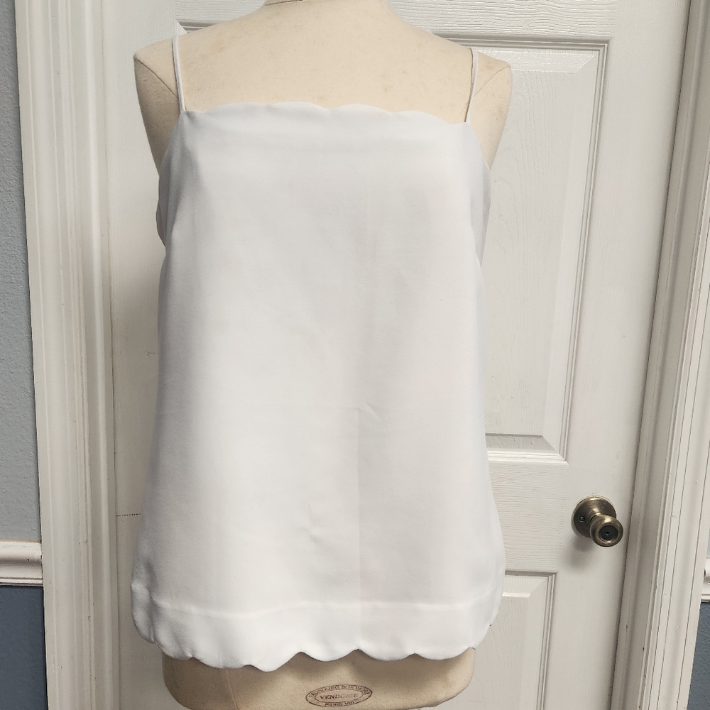 Banana Republic White Scalloped Camisole